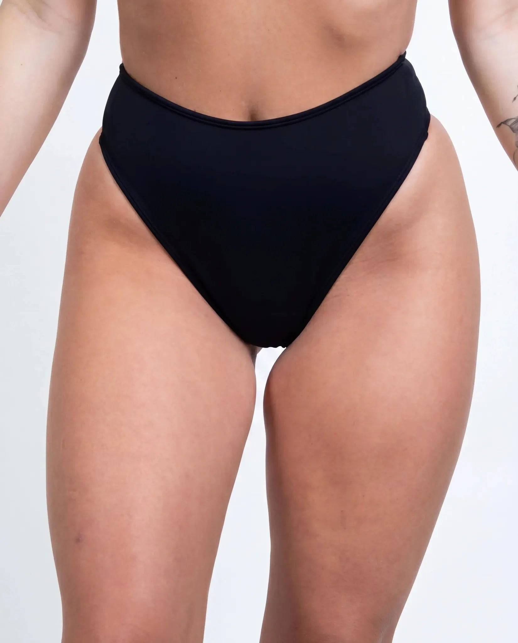 Matte Black High Waisted Thong