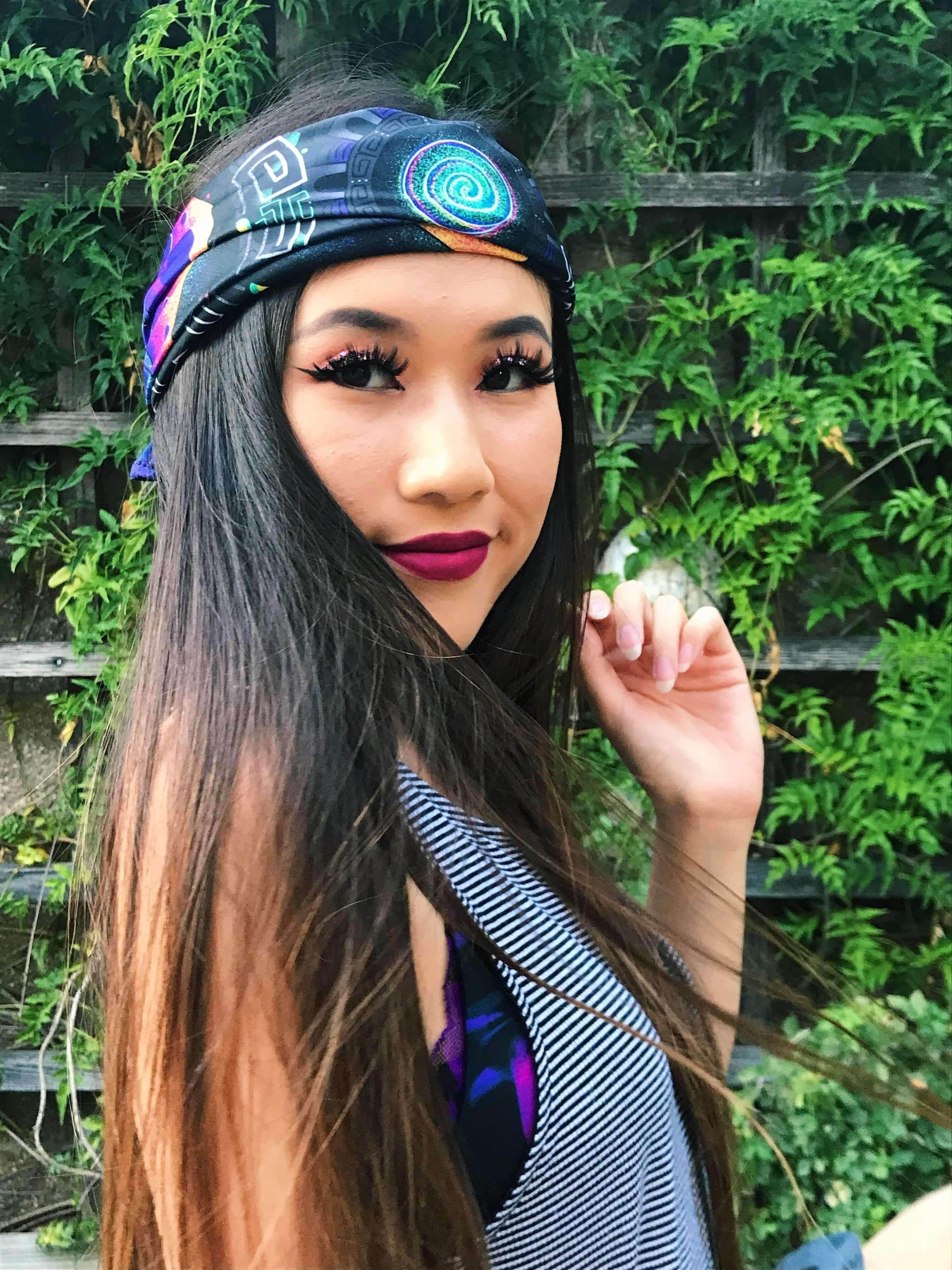 festival head wrap girl