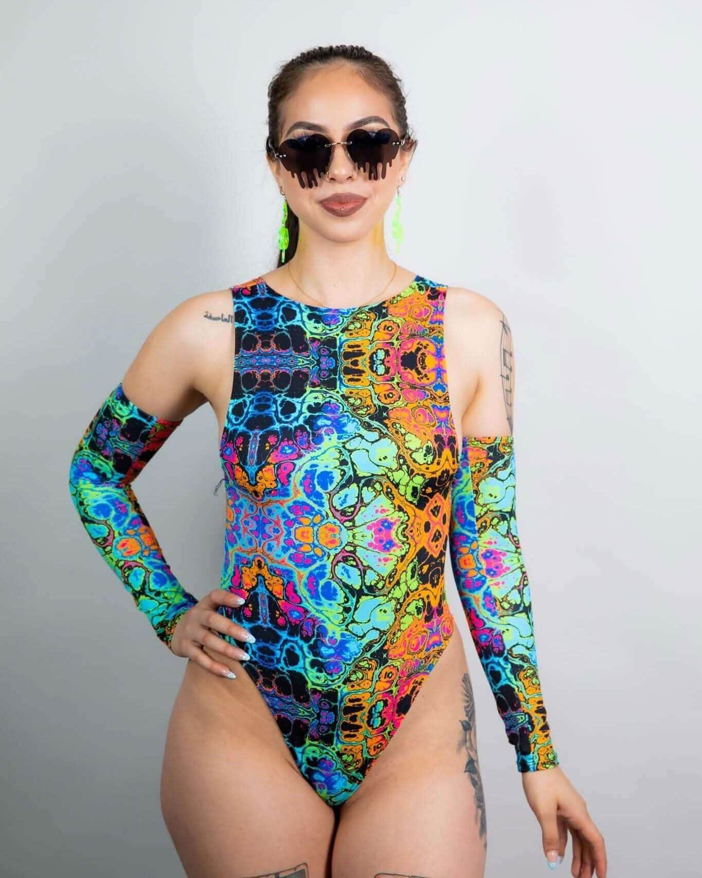 Lucidity Sideboob Bodysuit — Freedom Rave Wear