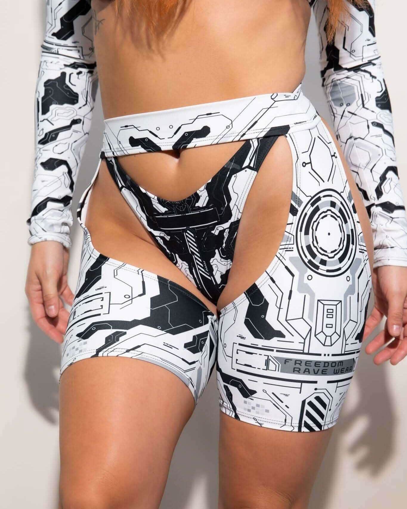 Mechanoid Chaps - White — Freedom Rave Wear