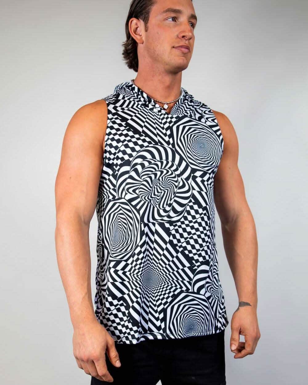 Distortion Tank Top with Hood — Freedom Rave Wear
