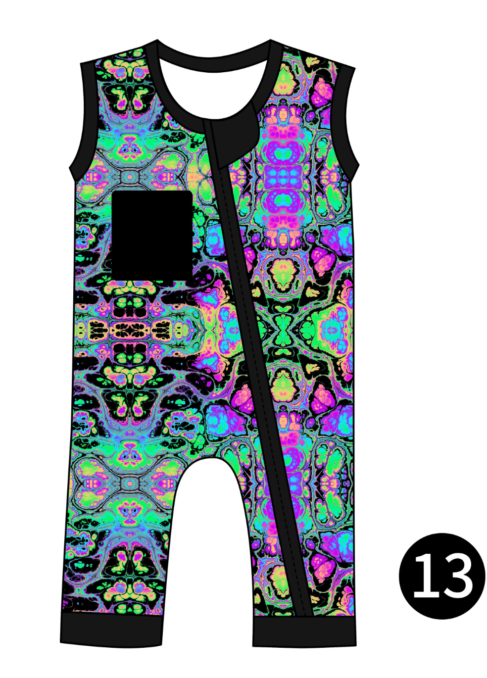 Baby's First Rave Zippered Sleeveless Romper — Freedom Rave Wear