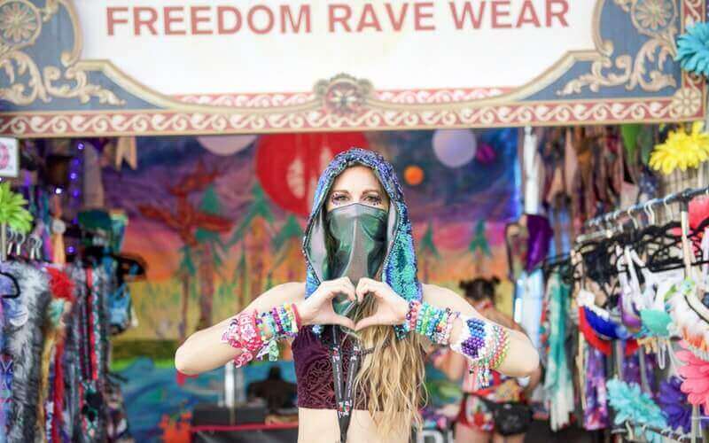 Person at festival with new outfit