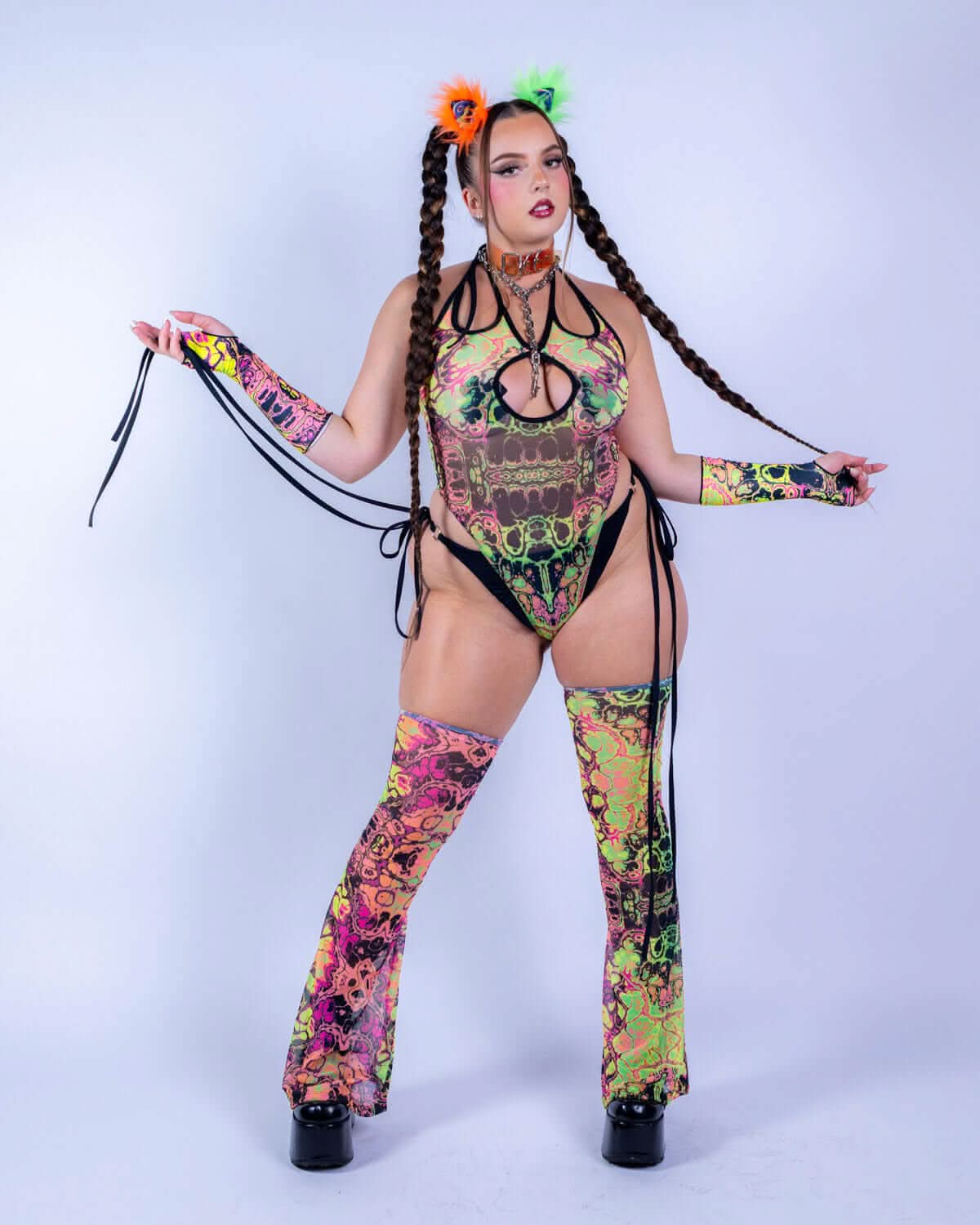 Intensity Cross Faded Bodysuit Set — Freedom Rave Wear