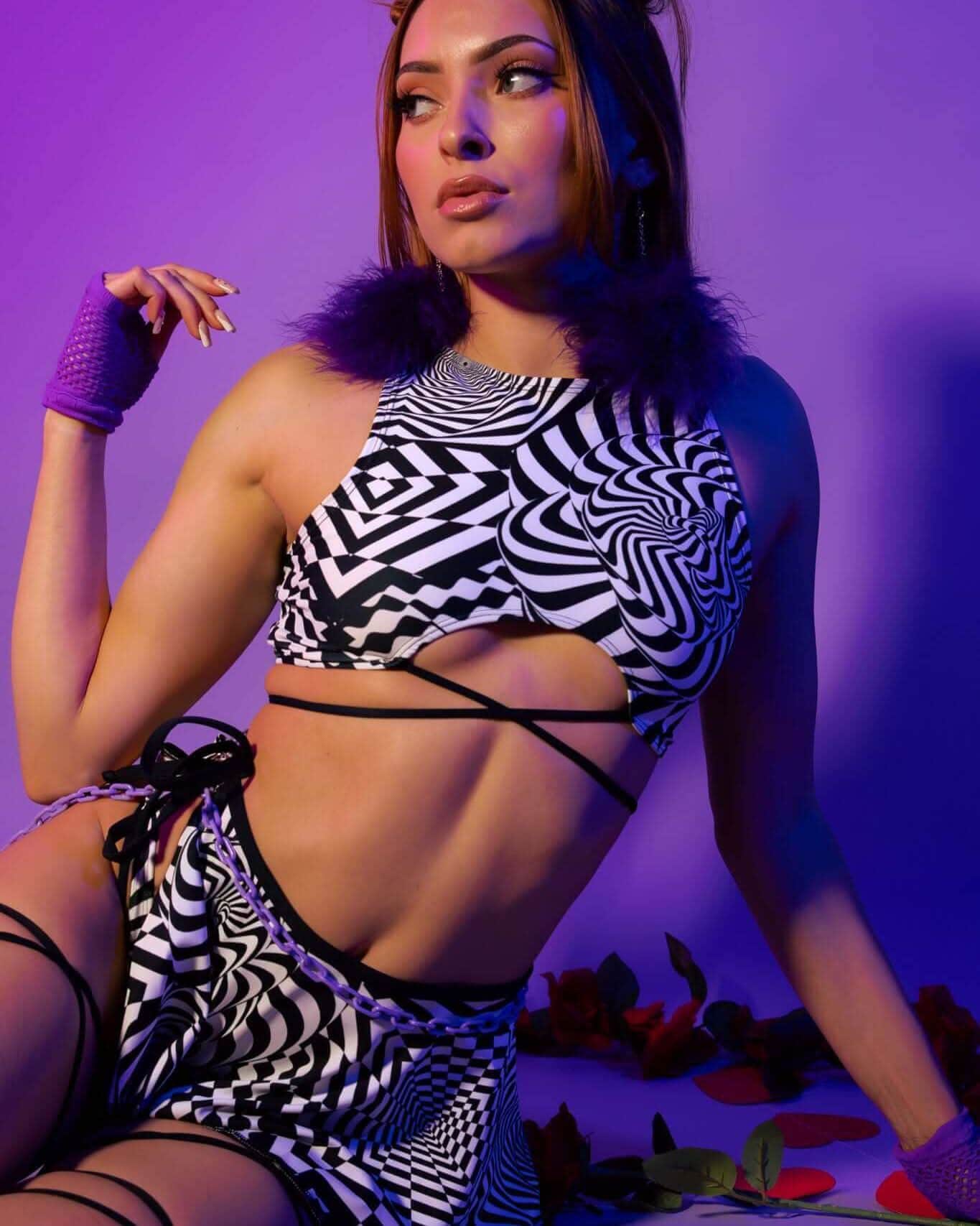 Distortion Teaser Top with Straps — Freedom Rave Wear