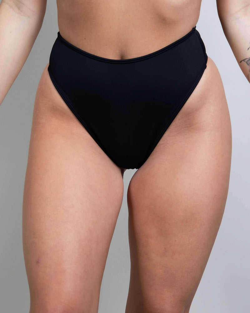Matte Black High Waisted Thong — Freedom Rave Wear