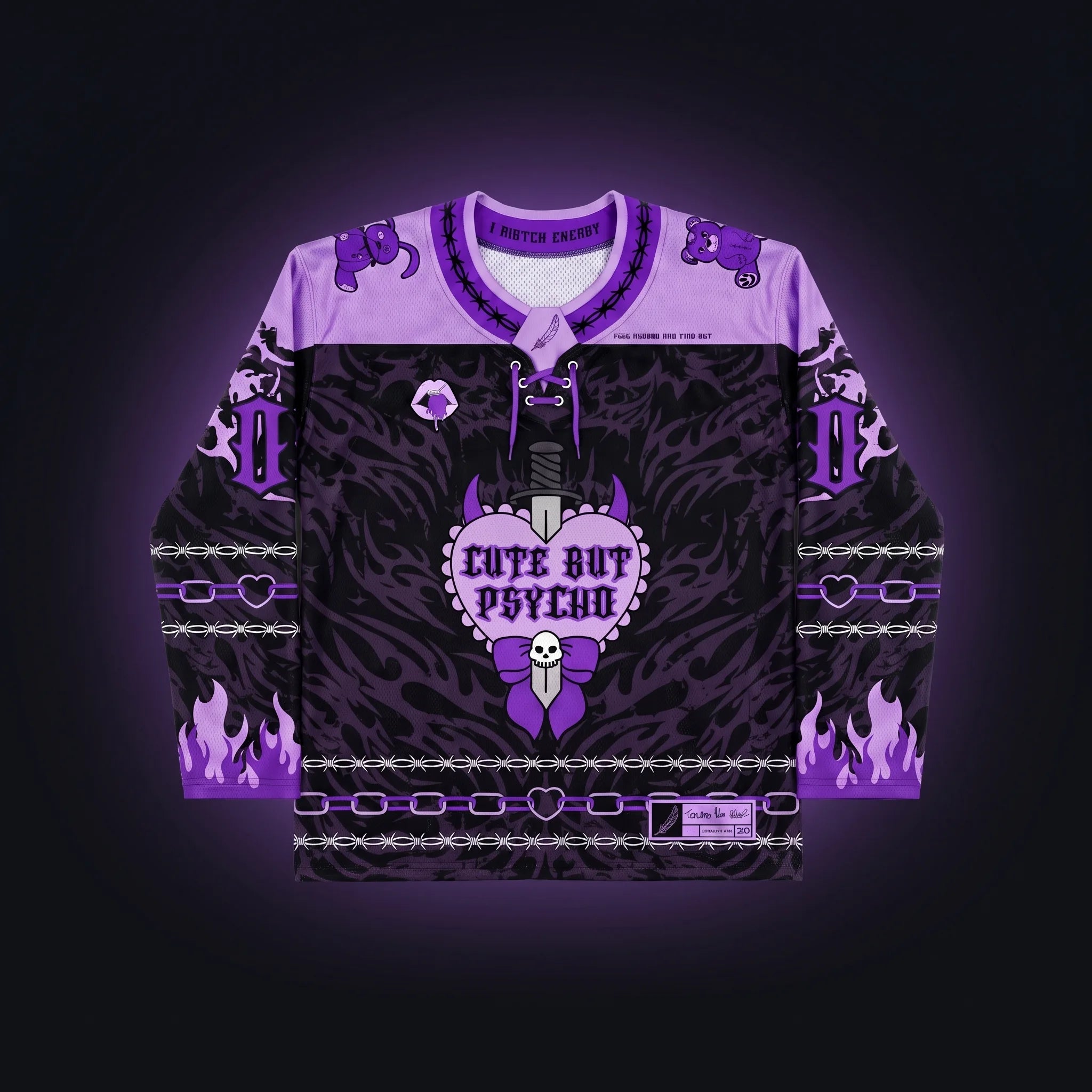 Rave Jersey - Cute But Psycho Hockey - V2 Purple