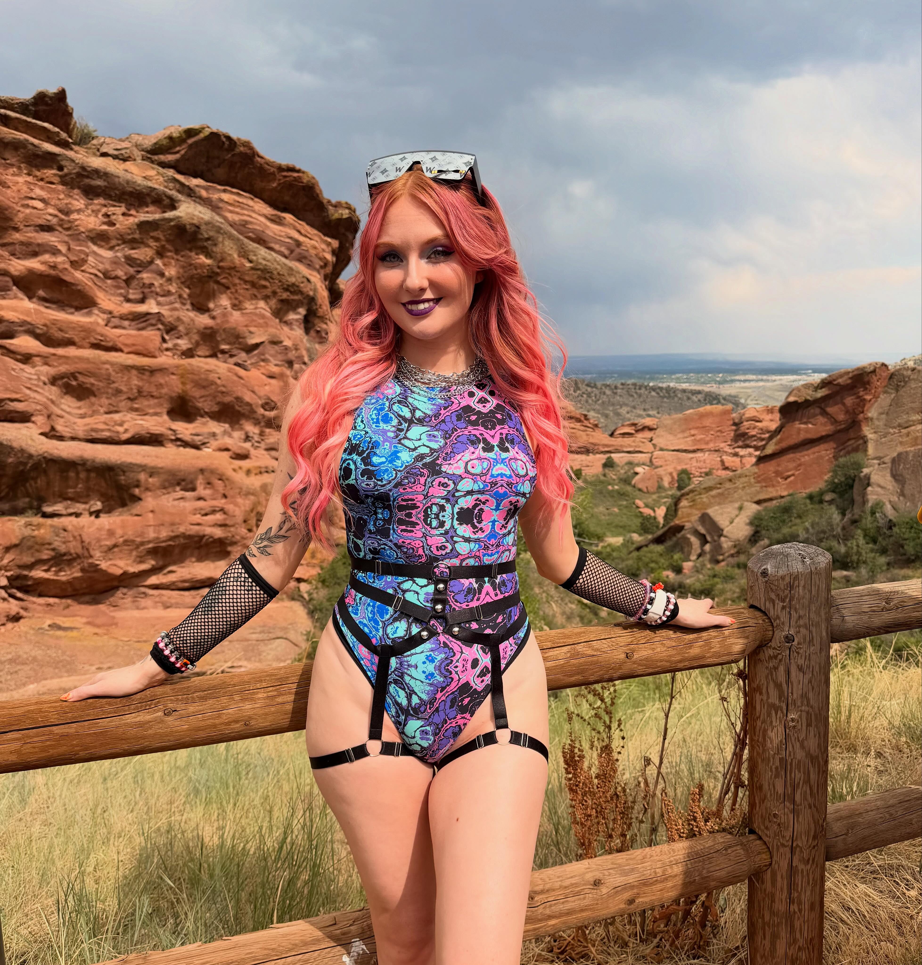 @bassbaddie.kira wearing Freedom Rave Wear